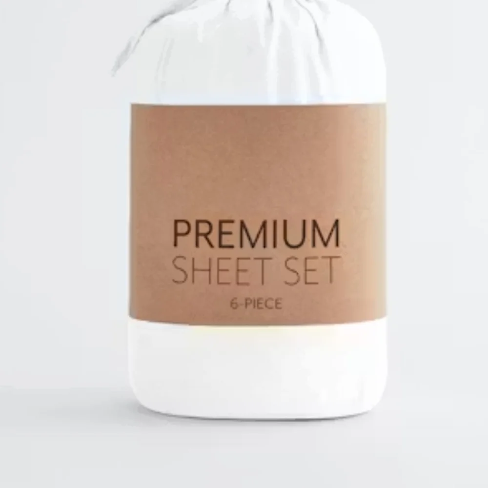 Microfiber Bed Sheet Sets - White, King, 6 Piece, Double-Brushed